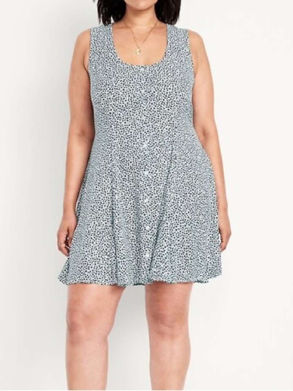 Old Navy Fit & Flare Crepe Button-Front Mini Dress